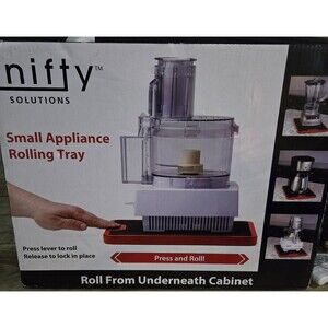 Nifty LARGE Appliance Rolling Tray - Black & Red Home Kitchen Counter Organizer